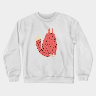 Bright pink cat, sitting  pink leopard Crewneck Sweatshirt